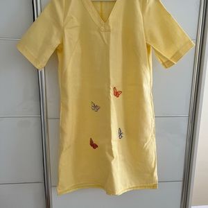 Women's dress made of natural linen.